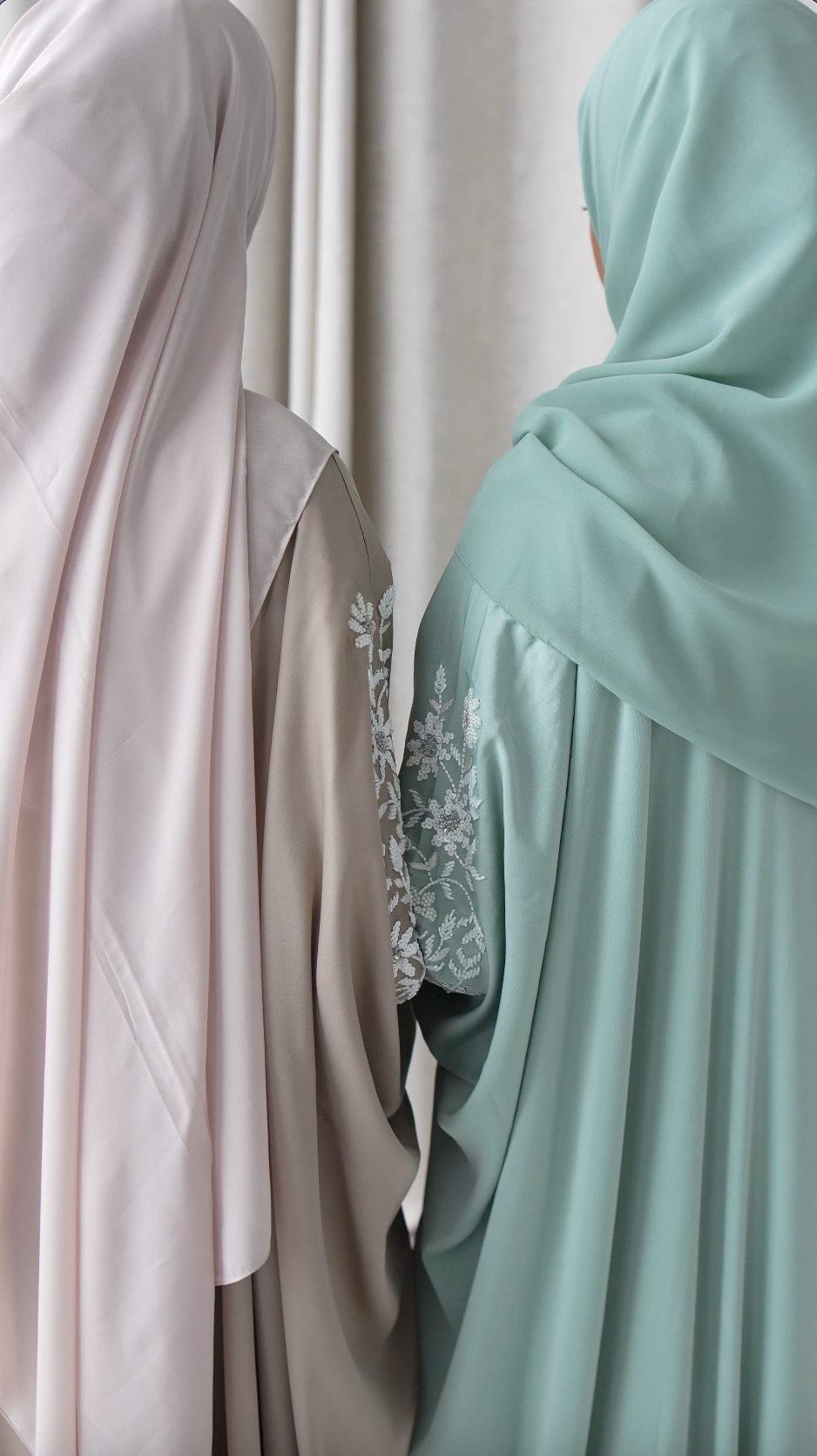Layali Embellished Kaftan Abaya – Light Taupe