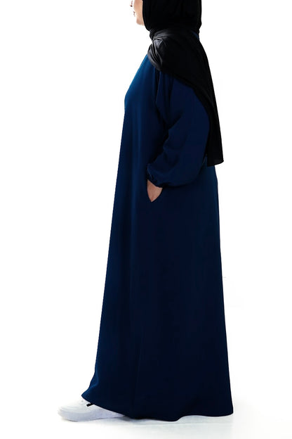 Inaya Premium Everyday Abaya — Deep Navy